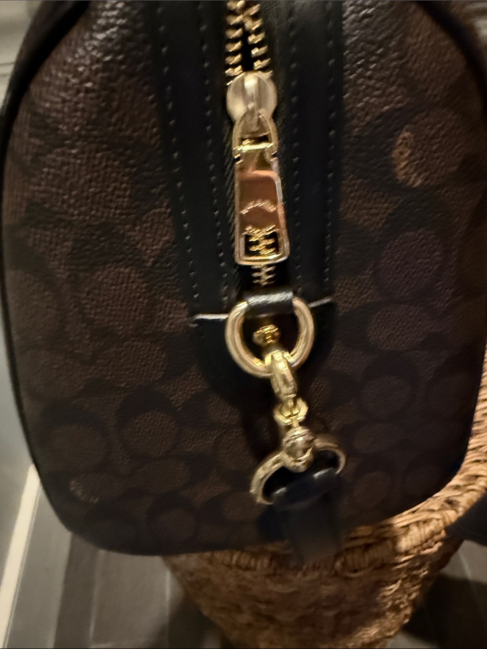 Coach Brown & Black Signature Messenger Bag - Picture 4 of 6